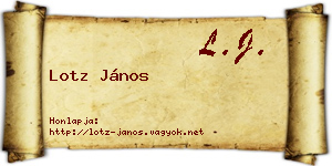 Lotz János névjegykártya